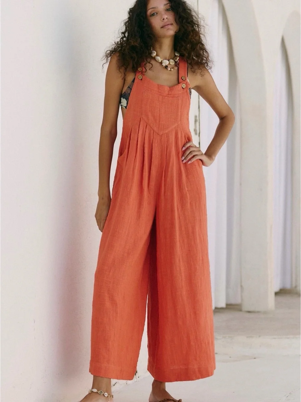 NWT Free People Sun-Drenched Overalls in True Blue